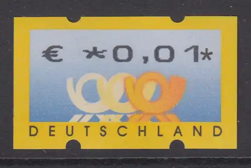 ATM Bund 3 Posthörner in € seltener LEIPZIGER LANGDRUCK 31mm, Mi.-Nr. 4.2  **