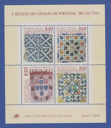 Portugal Blockausgabe 1981 Mi.-Nr. Block 33 ** 500 Jahre Azulejos in Portugal   