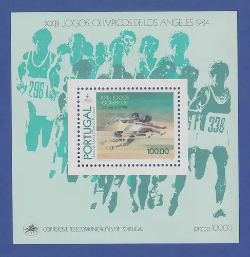 Portugal Blockausgabe 1984 Mi.-Nr. Block 45 ** Olymp. Sommerspiele Hürdenlauf