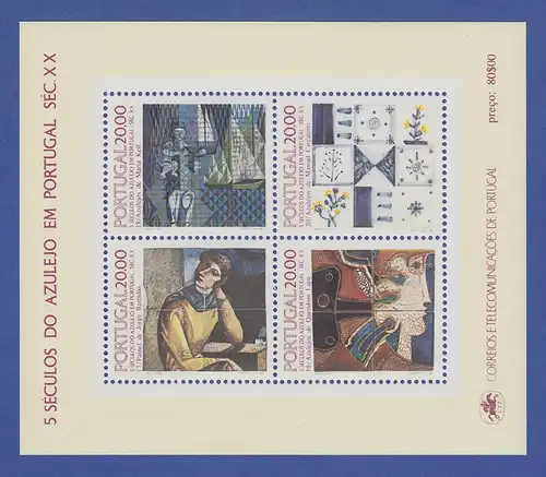 Portugal Blockausgabe 1985 Mi.-Nr. Block 49 ** 500 Jahre Azulejos in Portugal 