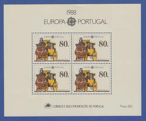 Portugal Blockausgabe 1988 Mi.-Nr. Block 57 ** Transport u. Kommunikationsmittel