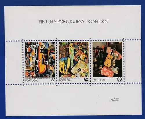 Portugal Blockausgabe 1988 Mi.-Nr. Block 59 ** Gemälde des 20. Jahrhunderts