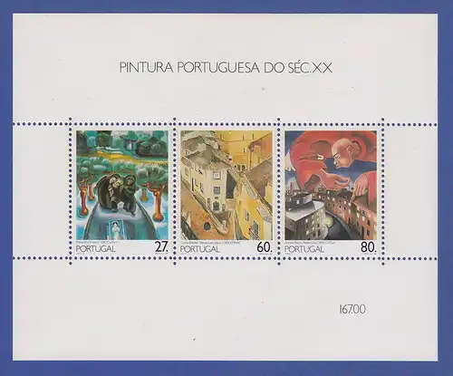Portugal Blockausgabe 1988 Mi.-Nr. Block 61 ** Gemälde des 20. Jahrhunderts