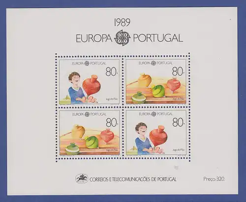 Portugal Blockausgabe 1989 Mi.-Nr. Block 64 ** Europa Kinderspiele
