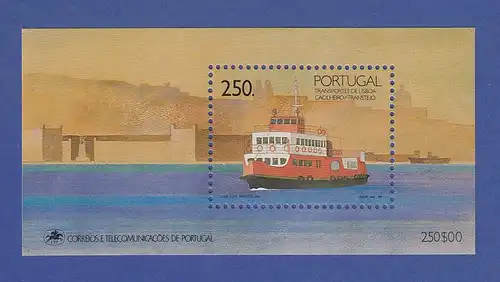 Portugal Blockausgabe 1989 Mi.-Nr. Block 65 ** Transportmittel in Lissabon