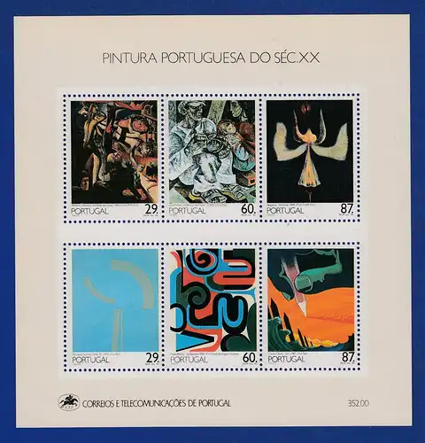 Portugal Blockausgabe 1989 Mi.-Nr. Block 68 ** Gemälde des 20. Jahrhunderts