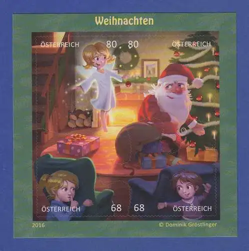 Österreich 2016 Blockausgabe Comicmarken-Puzzle Weihnachten Mi-Nr. Bl. 92