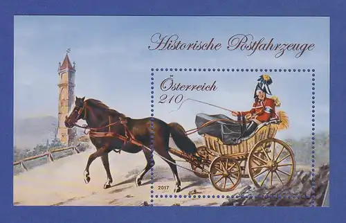 Österreich 2017 Blockausgabe Histor. Postfahrzeuge Pferdekutsche Mi-Nr. Bl. 96