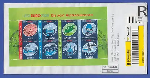 Österreich Fußball-EM UEFA EURO 2008 Kleinbogen Mi.-Nr. 2697-2704 auf R-FDC