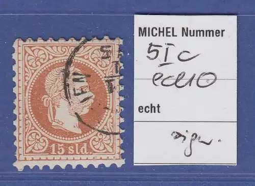Österreich Levante Franz Joseph 15 Soldi grober Druck, Mi.-Nr. 5 Ic  O  gepr.