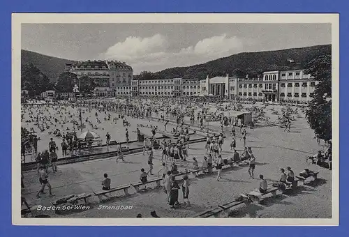 AK Österreich Baden bei Wien Strandbad 1939
