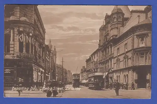AK England Leicester Granby Street Departing Day 1913