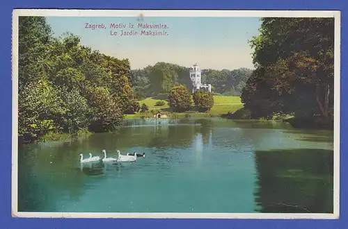 AK Hrvatska Kroatien Zagreb Park Motiv iz Maksimira 1927