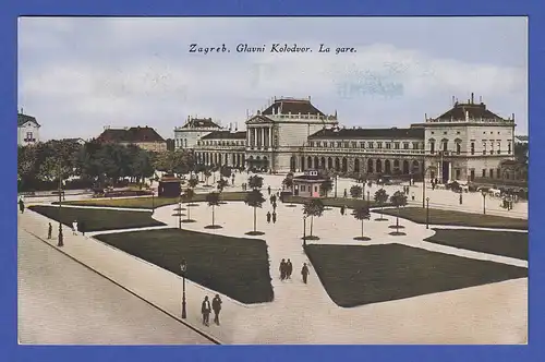 AK Hrvatska Kroatien Zagreb Bahnhof Glavni Kolodvor 1927