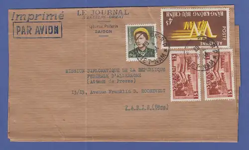 Vietnam 1954 Deutsche Diplomaten-Post nach Paris, O Saigon , schöner Beleg !