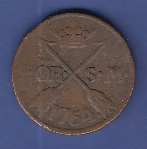 Alte Münze Schweden 2 Öre SM 1764 Adolf Fredrik