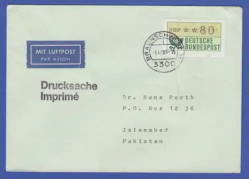 ATM 1.1 Wert 80 aus SCHWZD BRAUNSCHWEIG 1 auf Drucksache -> Islamabad 5.12.1988