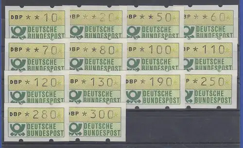 ATM Mi.-Nr. 1.1hu Tastensatz TS2 14 Werte 10-300 Pfg. kpl. ** (Eckernförde)