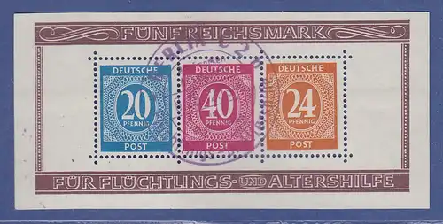 All. Besetzung 1946 Altershilfe-Block gezähnt Bl. 12 A gest. gepr. Schlegel BPP