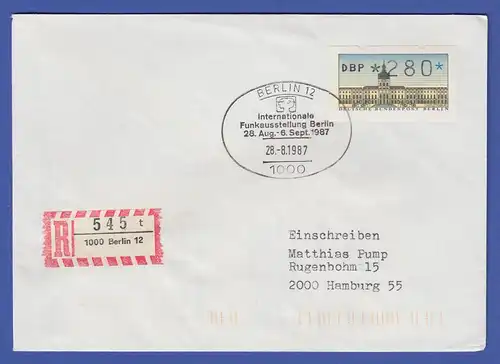 ATM Berlin 280 Pfg mit AQ 34 MWZD Sonderstandort Funkausstellung  R-FDC 28.8.87