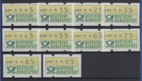 ATM Mi.-Nr. 1.1hu Lot 10 ungerade Werte mit ZN in ZIFFERNTYPE I **  SELTEN !  