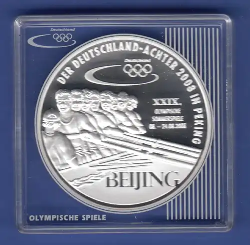 Silbermedaille Olympische Spiele Peking 2008  Deutschland-Achter in Plastikbox