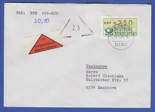 ATM 1.1 Wert 250 aus MWZD Starnberg mit AQ auf NN-Brief vom 13.7.84