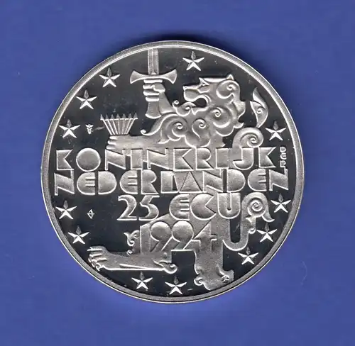 ECU-Silbermünze Niederlande " Franklin Roosevelt" 1994