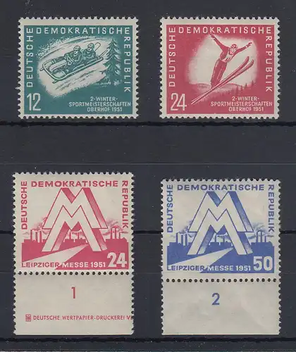 DDR 1951 Lot 4 Sondermarken Mi.-Nr. 280-81 und 282-83 postfrisch **