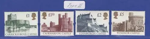 Großbritannien 1992 Freimarken Britische Burgen Mi.-Nr. 1396-1399 Satz **Type II