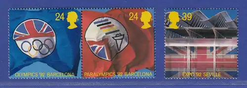 Großbritannien 1992 Olympische Sommerspiele Barcelona Mi.-Nr. 1402-1404 Satz **