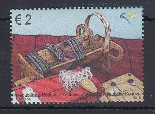 Kosovo 2015 Holzspielzeug Mi.-Nr. 315 Einzelmarke aus Block 31 **