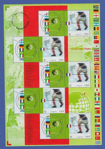 Frankreich 2002 FIFA Fussball-WM Japan-Südkorea Mi.-Nr. 3620-21 Kleinbogen **