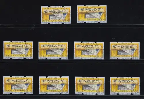 ATM Briefkasten Sielaff Mi.-Nr. 5.1 TS1 Satz 10 Werte 0,01-3,68 Sonder-O BERLIN