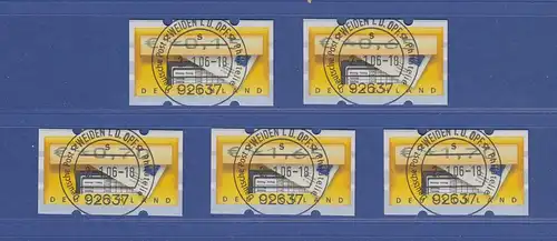 ATM Briefkasten Sielaff Mi-Nr. 5.1 Satz VS11 O Weiden, mit SCHWARZEN Zählnummern