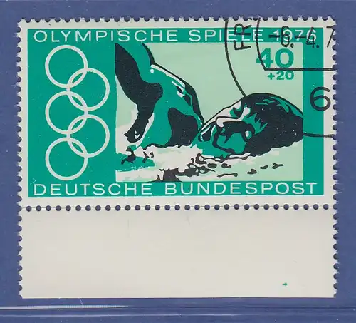 Bund 1976 Olympische Spiele Montreal Plattenfehler grüner Fleck, Mi.-Nr. 886 I O