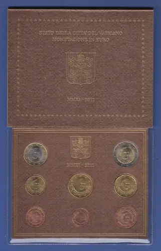 Vatikan Euro-Kursmünzensatz 2011  Papst Benedikt XVI.   Top-Zustand !