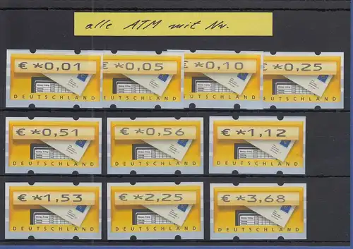 Deutschland  Briefkasten Mi-Nr. 5.1 Satz TS1 0,01-3,68 10 ATM ** mit Zählnummer