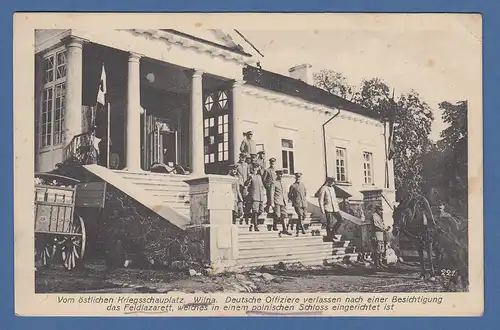 AK Litauen Vilnius Dt. Offiziere, Feldlazarett, 1916 per Feldpost gelaufen