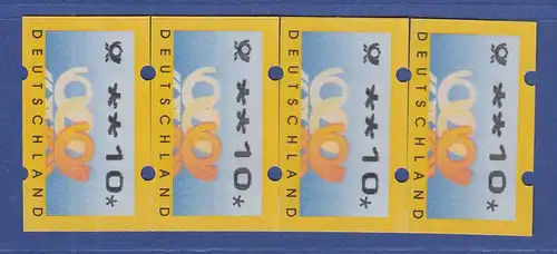 Deutschland ATM Mi.-Nr. 3.2 mit deutl. Abklatsch 4er-Streifen zusammenhängend **