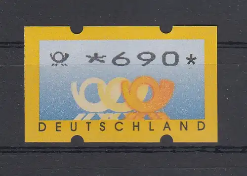 Deutschland ATM Mi.-Nr. 3.3 Wert 690 ** mit Automatenquittung 2.07.01