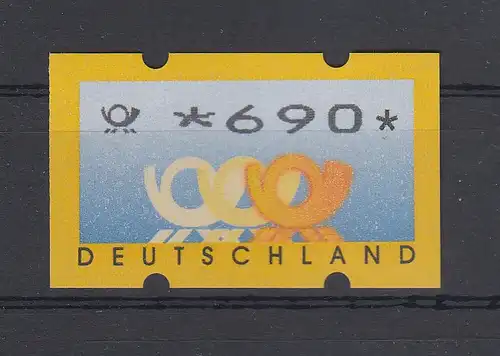 Deutschland ATM Mi.-Nr. 3.3 hoher Wert 690 mit Zählnummer ** 