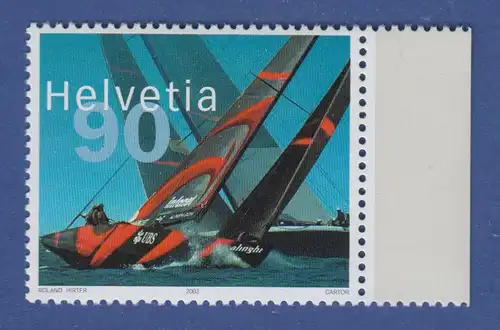 Schweiz 2003 Sondermarke Sieg Segelyacht Alinghi  postfrisch ** Mi.-Nr. 1831