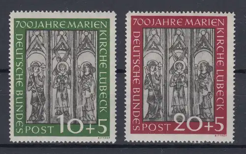 Bundesrepublik 1951 Marienkirche Lübeck Mi.-Nr. 139-140 Satz **