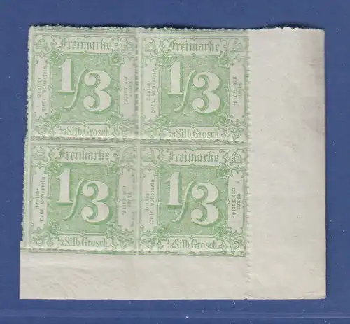 Altdeutschland Thurn und Taxis Mi.-Nr. 36 Eckrand-Viererblock postfrisch ** 