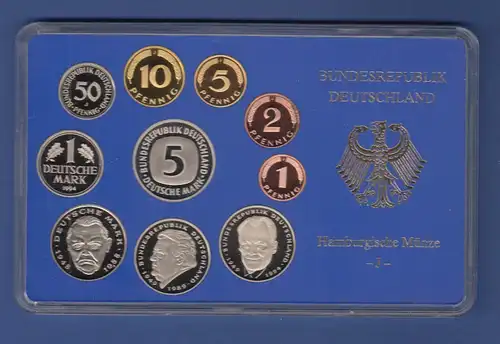 Bundesrepublik DM-Kursmünzensatz 1994 J Polierte Platte PP