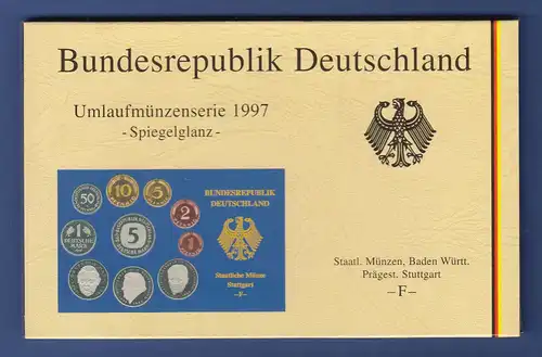 Bundesrepublik DM-Kursmünzensatz 1997 F Polierte Platte PP