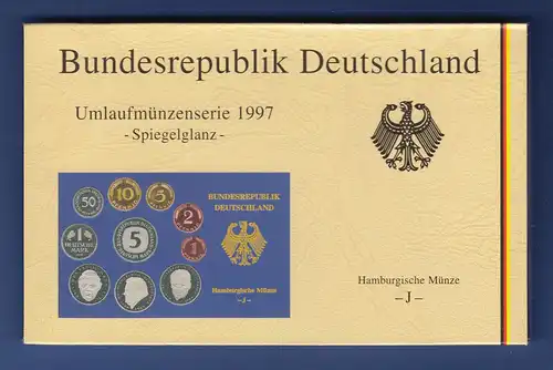 Bundesrepublik DM-Kursmünzensatz 1997 J Polierte Platte PP