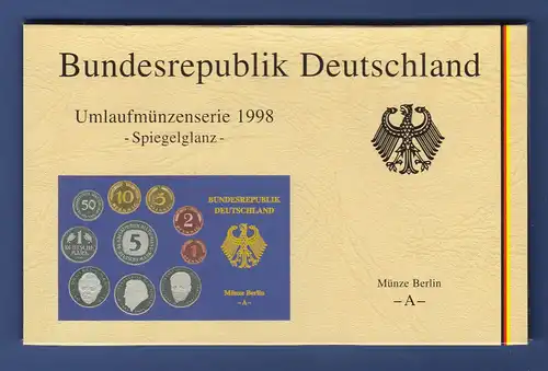 Bundesrepublik DM-Kursmünzensatz 1998 A Polierte Platte PP