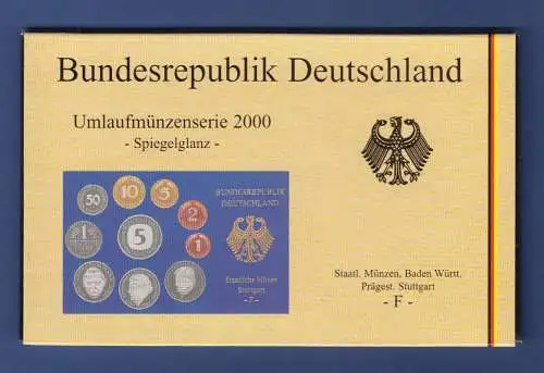 Bundesrepublik DM-Kursmünzensatz 2000 F Polierte Platte PP